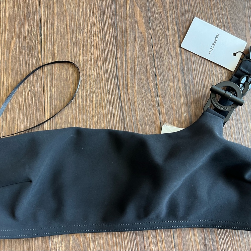 Black One-Shoulder Bikini Top ZIMMERMANN